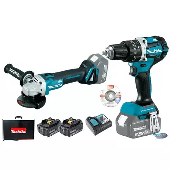 Угловая шлифовальная машина Makita DGA404 + дрель Makita DHP484