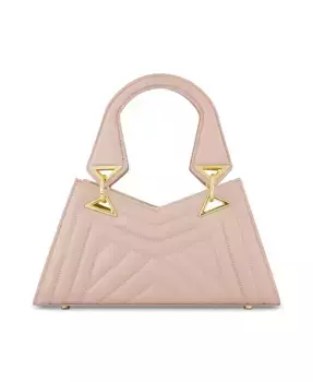 Угловатая стеганая сумка из кожи Napa Mac Duggal, розовый