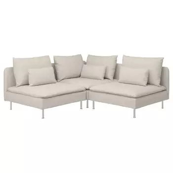 Угловой диван SDERHAMN 3, Гуннаред бежевый SODERHAMN IKEA