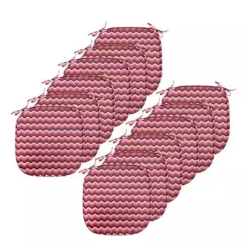 Угловые подушки на обеденный стул ABAKUHAUS, современный женский зигзаг, декоративная водонепроницаемая подушка с ремнями для кухонных сидений, 40 см x 40 см — упаковка из 12 шт., бордовый рубиновый коралл, коричневый