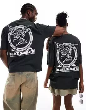 Угольная футболка унисекс унисекс с графикой Black Sabbath ASOS DESIGN