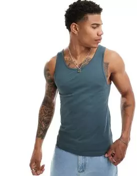 Угольно-серая узкая майка ASOS DESIGN