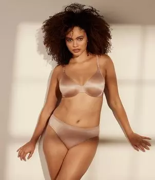 Угольно-серый бюстгальтер на косточках с внутренним блеском Wacoal, бежевый