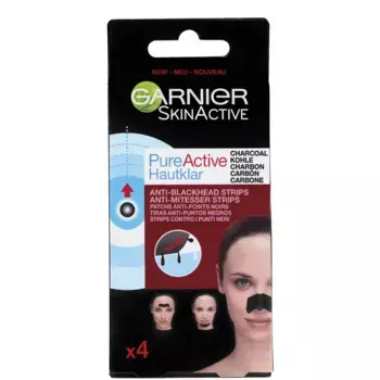 Угольные патчи для носа Pure Active против черных точек x 4 Garnier