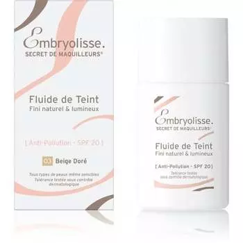 Ухаживающая тональная основа для лица De Teint 03 Golden Beige, 30 мл Fluide, Embryolisse