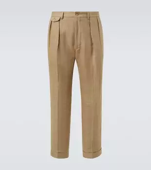 Уитмен прямые брюки из льняной ткани в клетку Polo Ralph Lauren, Brown Grenplaid