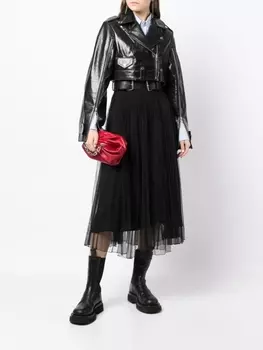 Укороченная байкерская куртка Rokh, черный