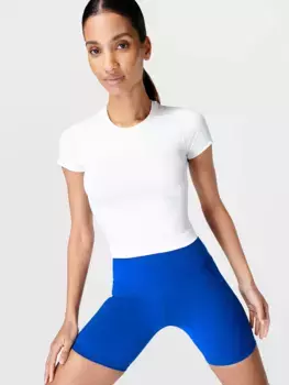 Укороченная бесшовная футболка для тренировок Athlete Sweaty Betty, белый