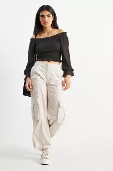 Укороченная блузка Clockhouse, черный