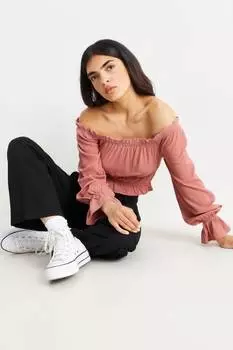 Укороченная блузка Clockhouse, розовый