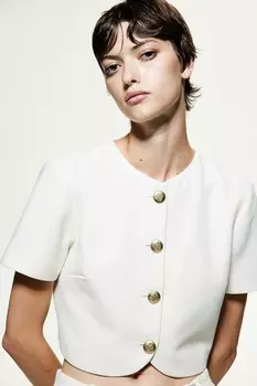 Укороченная блузка H&M, белый