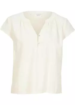 Укороченная блузка из льна с разрезами по бокам Bpc Bonprix Collection, белый