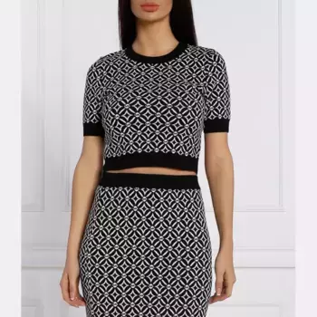 Укороченная блузка Michael Kors, черный