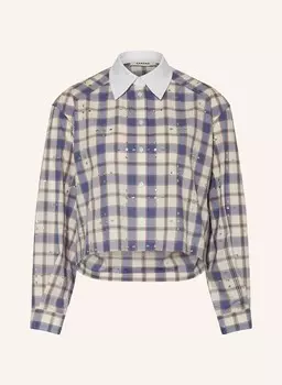 Укороченная блузка-рубашка с драгоценными камнями Sandro, белый