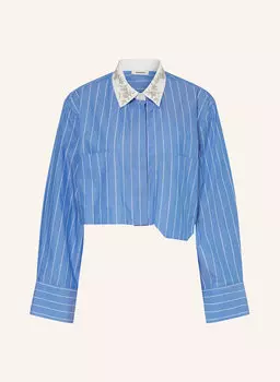 Укороченная блузка-рубашка с драгоценными камнями Sandro, мультиколор