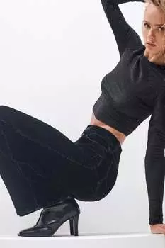 Укороченная блузка с длинными рукавами Next, черный