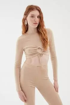 Укороченная блузка с глубоким вырезом Stone QUZU