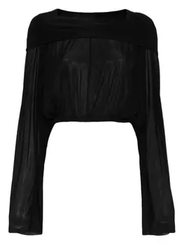 Укороченная блузка с капюшоном Rick Owens, черный