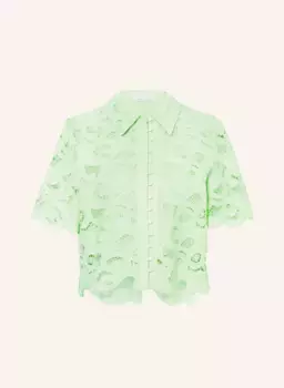 Укороченная блузка с кружевом Mrs & Hugs, зеленый