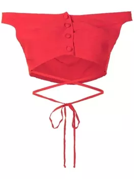 Укороченная блузка с открытыми плечами Amir Slama, красный