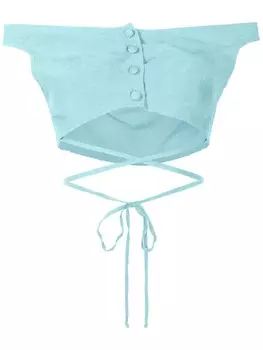 Укороченная блузка с открытыми плечами Amir Slama, синий