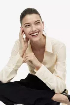 Укороченная блузка с переливом H&M, бежевый