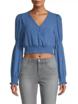 Укороченная блузка с пышными рукавами BCBGeneration Blue