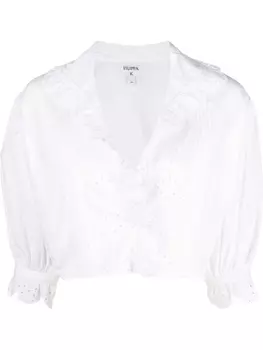 Укороченная блузка с вышивкой Filippa K, белый