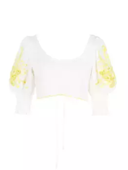 Укороченная блузка с вышивкой St. Lucia Ellis Secret Mission, цвет off white