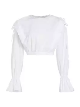 Укороченная блузка с завязками на плечах Frame