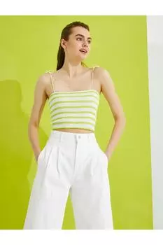 Укороченная блузка в тонкую полоску Koton, желтый