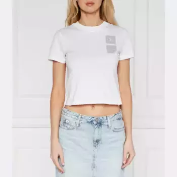 Укороченная детская футболка Calvin Klein, белый