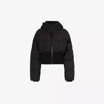 Укороченная дутая куртка-ракушка Good American, черный