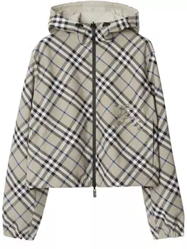 Укороченная двусторонняя куртка в клетку Burberry, серый