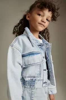 Укороченная джинсовая куртка (3 16 лет) Next, белый