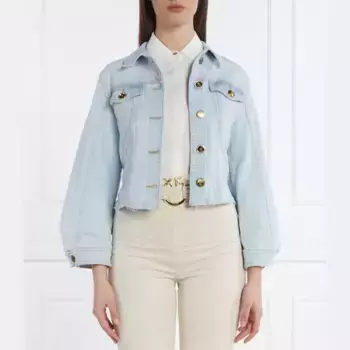 Укороченная джинсовая куртка боб Pinko, синий