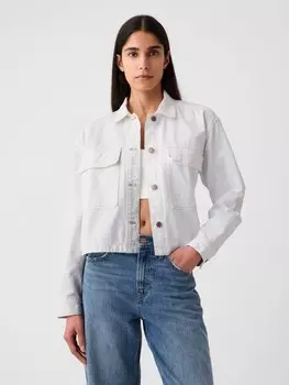 Укороченная джинсовая куртка Gap, белый