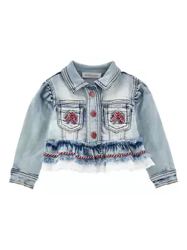 Укороченная джинсовая куртка Monnalisa, синий