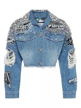 Укороченная джинсовая куртка Philipp Plein, синий