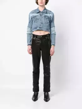 Укороченная джинсовая куртка с эффектом потертости Natasha Zinko, синий