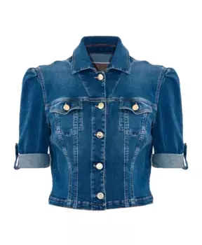 Укороченная джинсовая куртка с короткими рукавами Kocca, синий