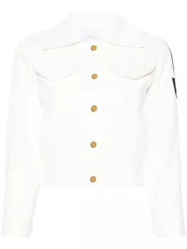 Укороченная джинсовая куртка с нашивкой-логотипом Patou, белый