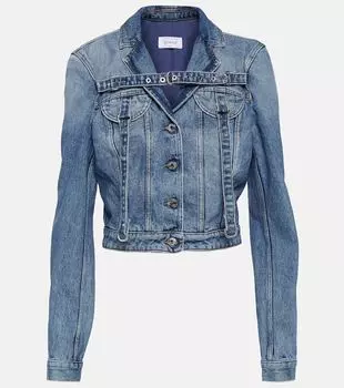 Укороченная джинсовая куртка с поясом Off-White, синий