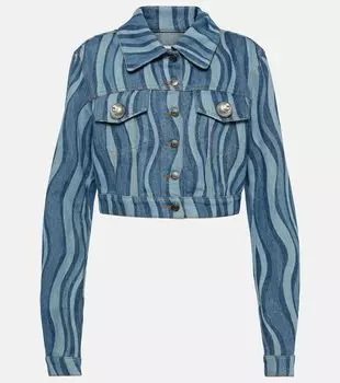 Укороченная джинсовая куртка с принтом sunray Area, мультиколор