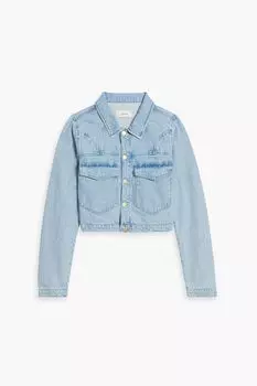 Укороченная джинсовая куртка со штрипками TRIARCHY, синий