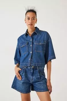 Укороченная джинсовая рубашка Chlo Hush, синий