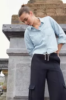 Укороченная джинсовая рубашка Next, белый