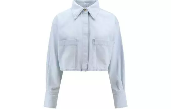 Укороченная джинсовая рубашка PINKO, синий