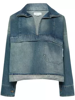 Укороченная джинсовая рубашка Victoria Beckham, синий