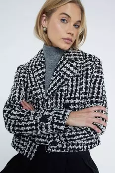 Укороченная фактурная куртка River Island, черный